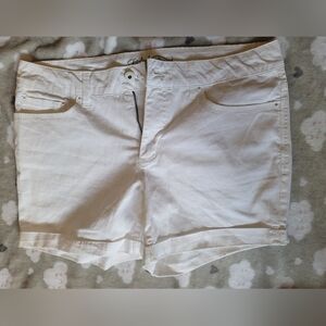 Faded Glory cuffed white jean shorts size 14